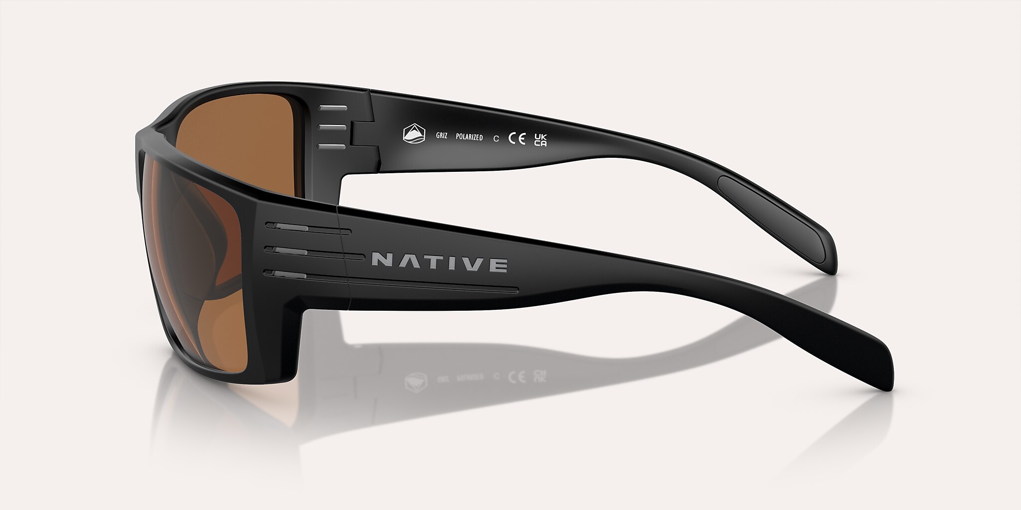 Sunglasses Native Griz L (66-14) with Brown lens and Matte Black frame Image 3 of 5