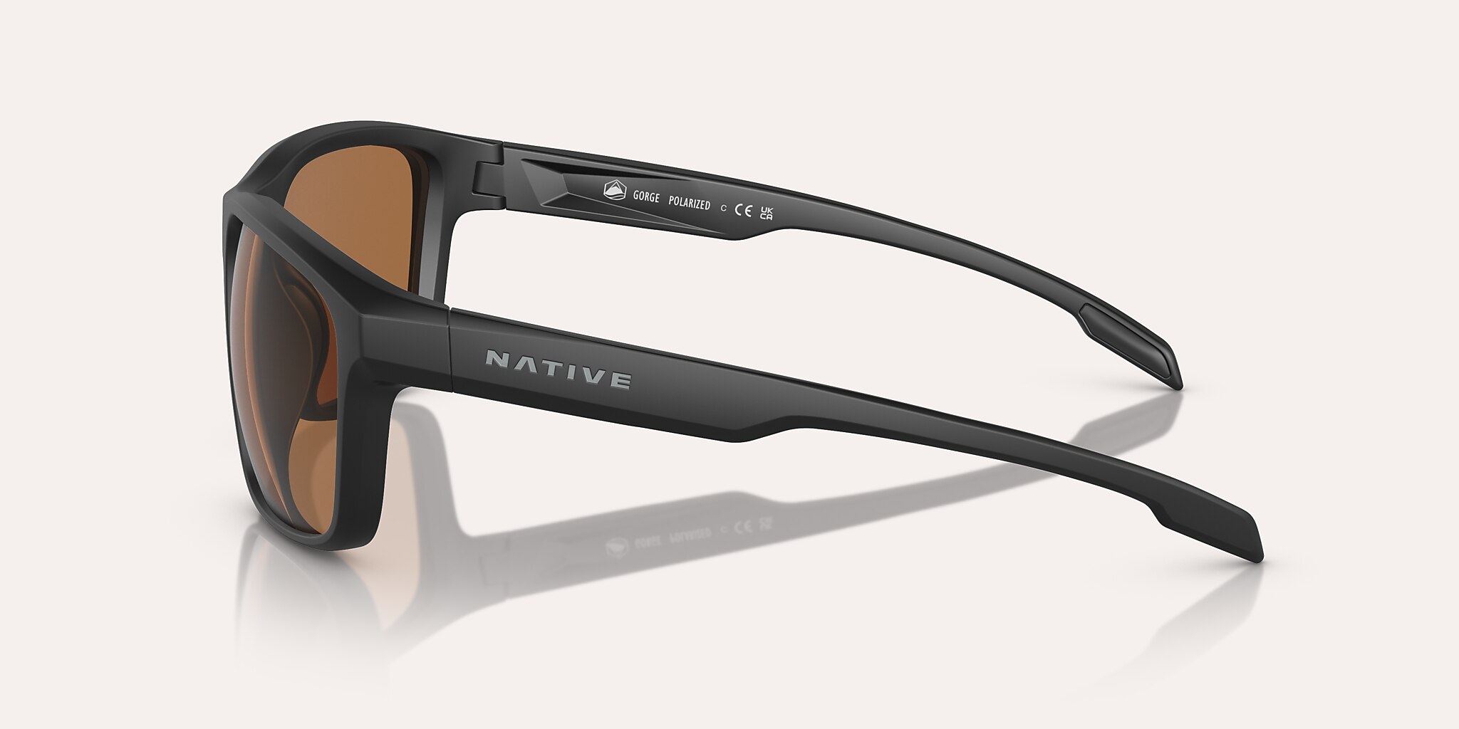 Sunglasses Native Gorge L (59-17) with Brown lens and Matte Black frame Image 3 of 5 Sunglasses Native Gorge L (59-17) with Brown lens and Matte Black frame Image 3 of 5