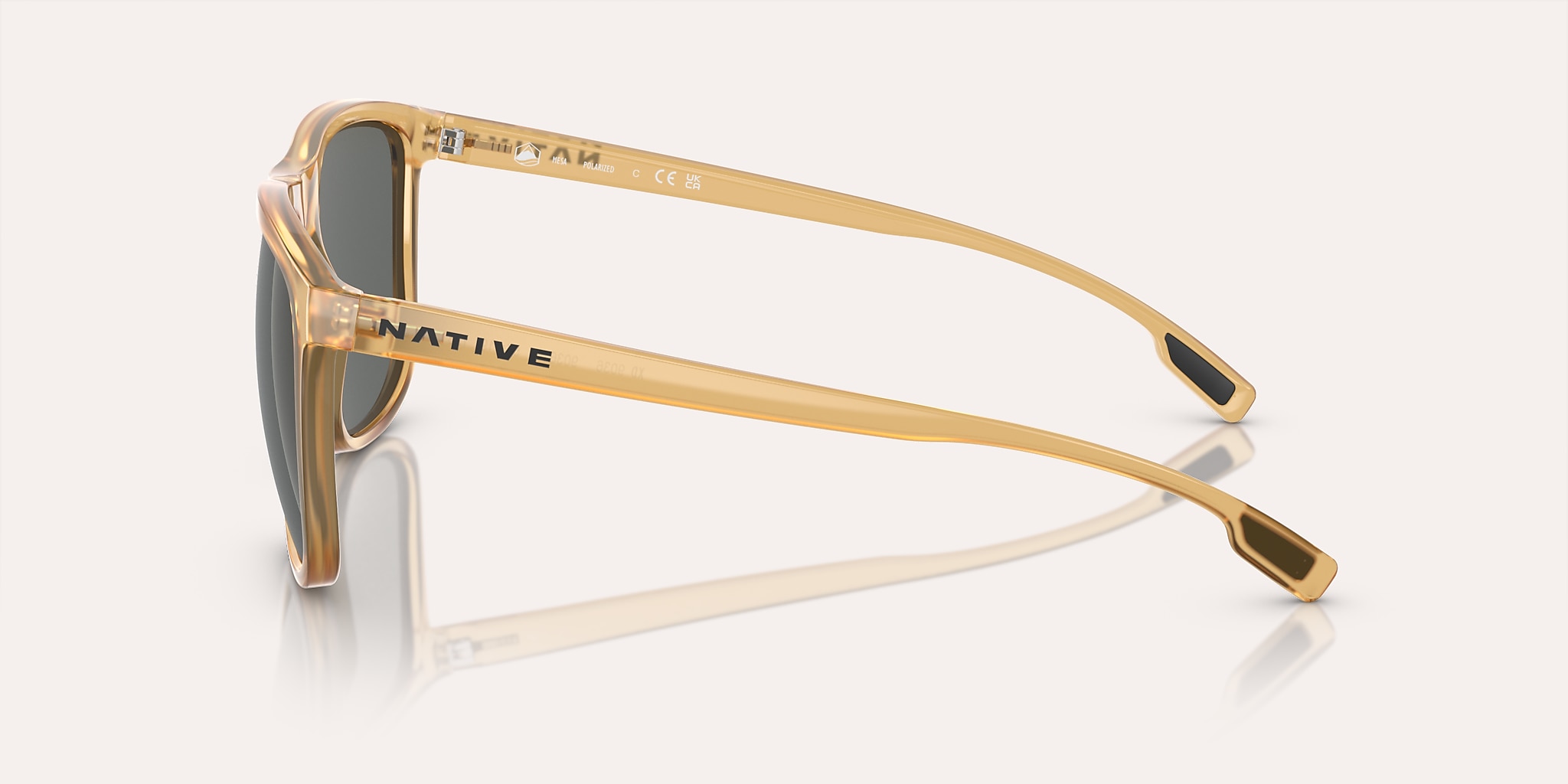 Sunglasses Native Mesa XL (57-19) with Grey Polarized lens and Topaz Crystal frame Image 3 of 5 Sunglasses Native Mesa XL (57-19) with Grey Polarized lens and Topaz Crystal frame Image 3 of 5