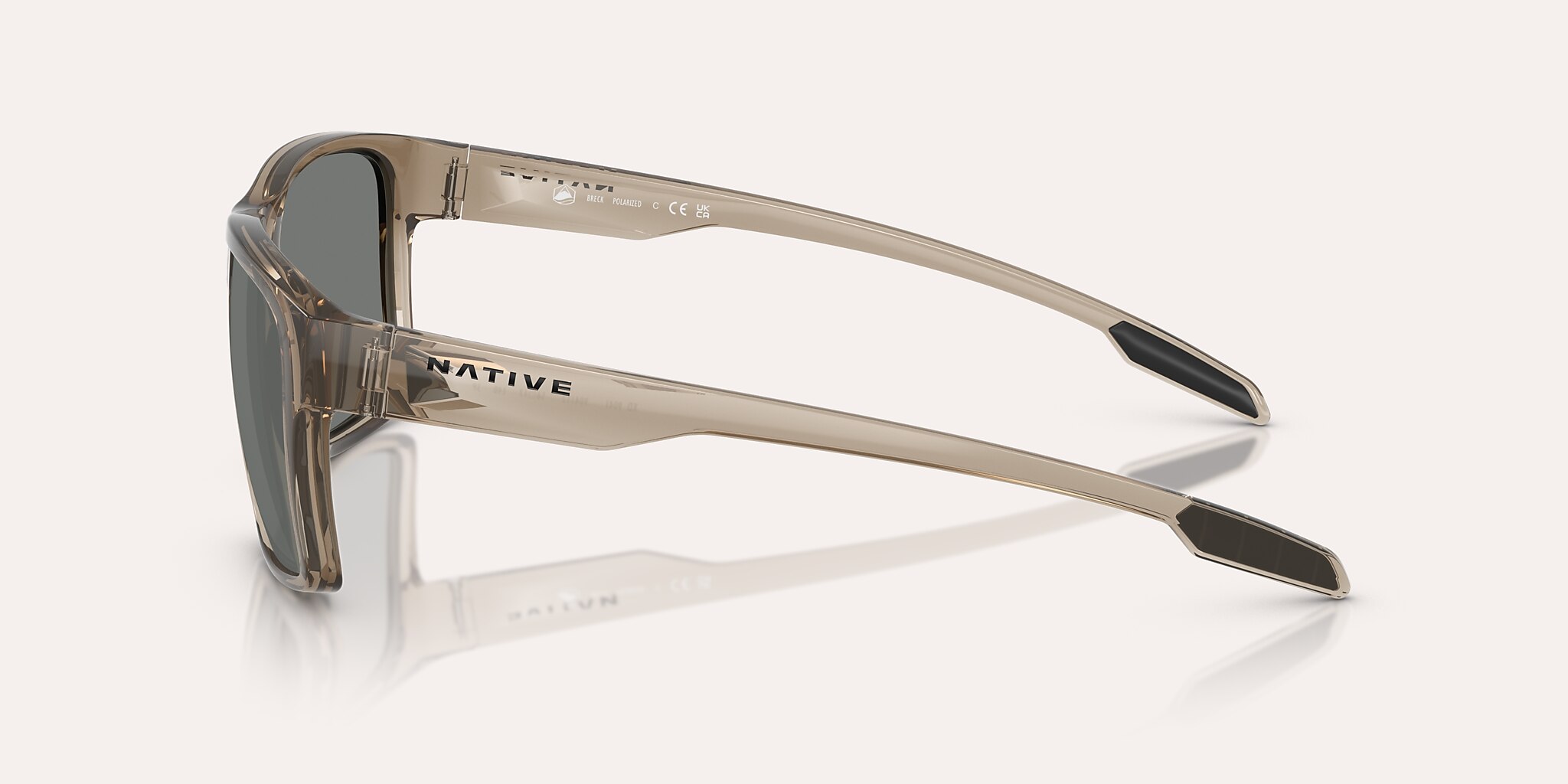 Sunglasses Native Breck XL (56-17) with Grey Polarized lens and Smokey Quartz frame Image 3 of 5