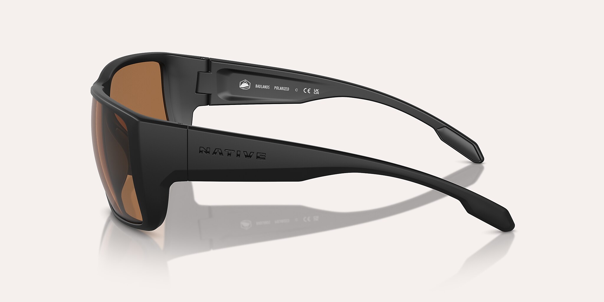 Sunglasses Native Badlands M (58-16) with Brown lens and Matte Black frame Image 3 of 6