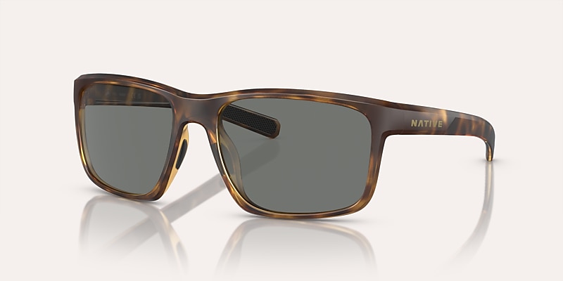 Lunettes de soleil Native Wells L (58-18) avec Gris Polarisant verre et Écaille de tortue mate monture Image 1 de 5