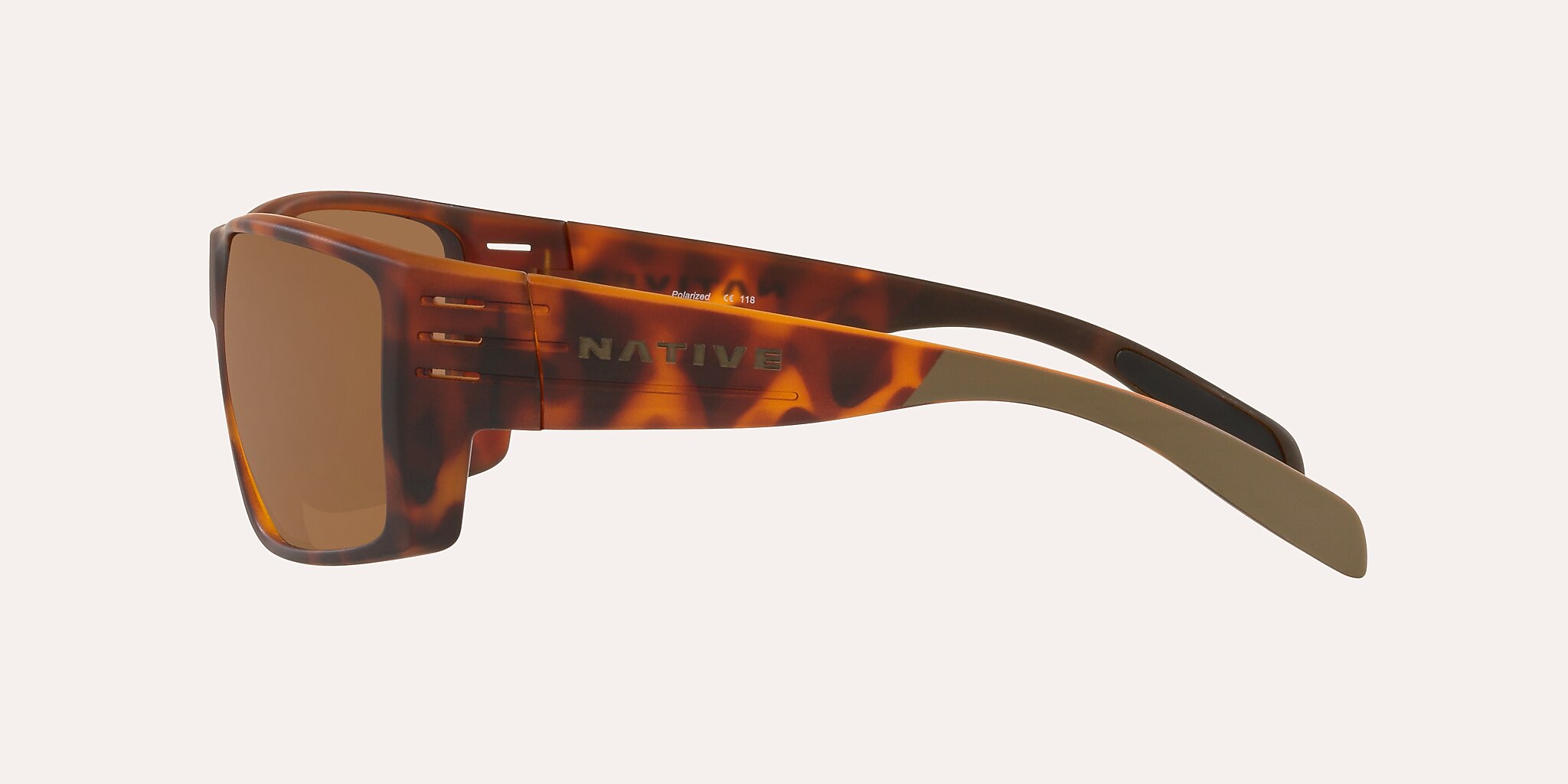 Sunglasses Native Griz L (66-14) with Brown lens and Desert Tortoise frame Image 3 of 4