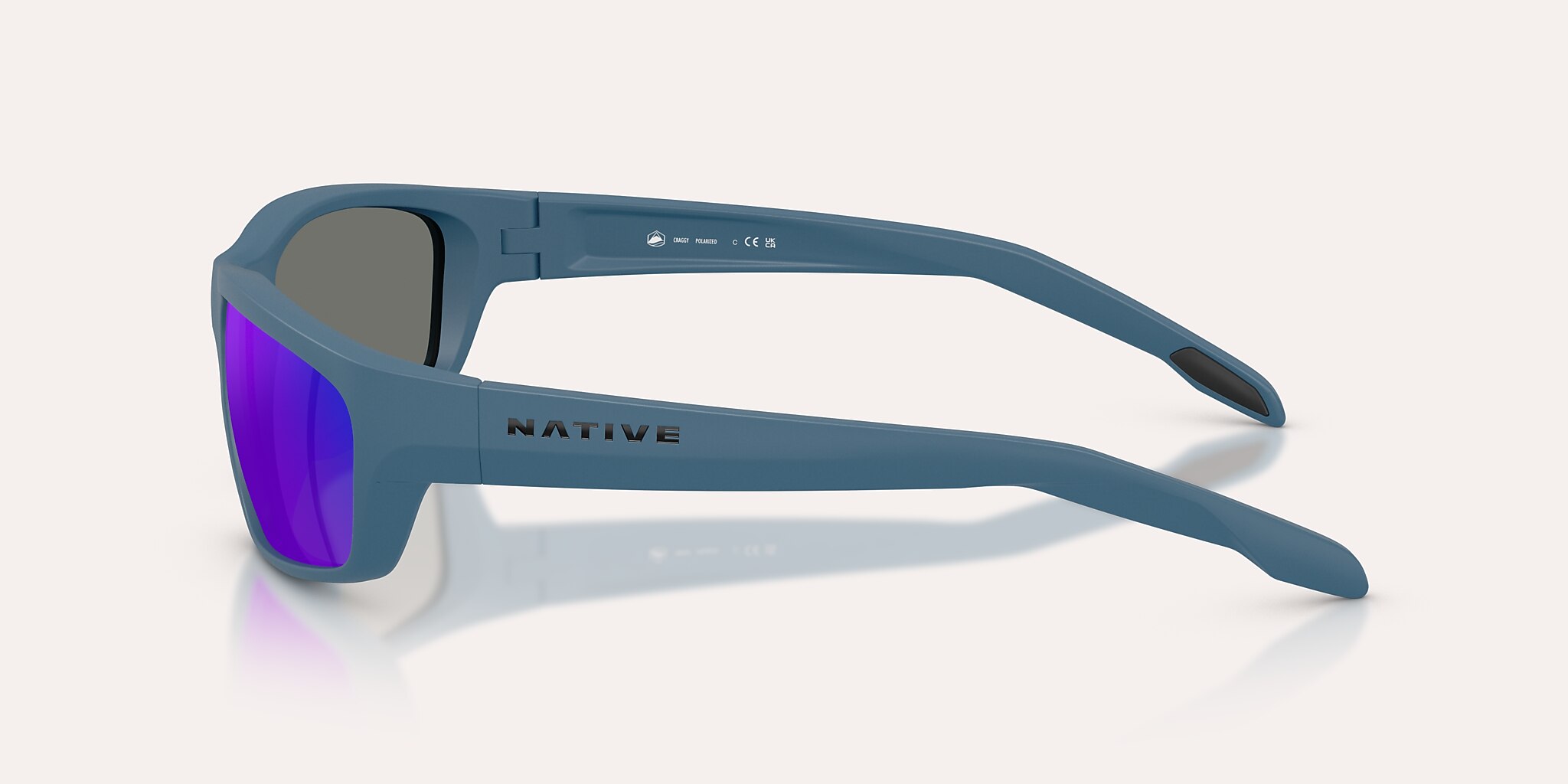 Sunglasses Native Craggy M (60-16) with Blue Reflex Polarized lens and Overland Blue frame Image 3 of 5