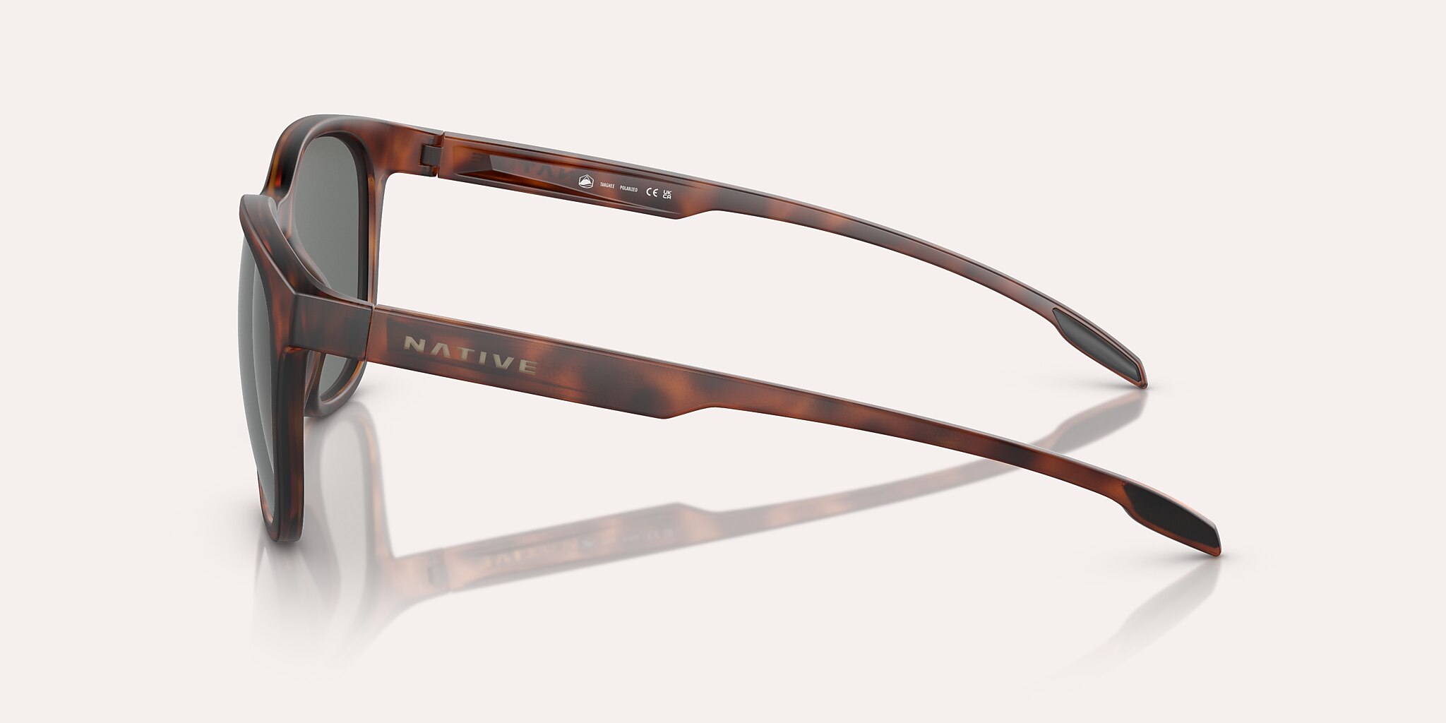 Sunglasses Native Targhee XXL (54-21) with Grey Polarized lens and Matte Tortoise frame Image 3 of 5