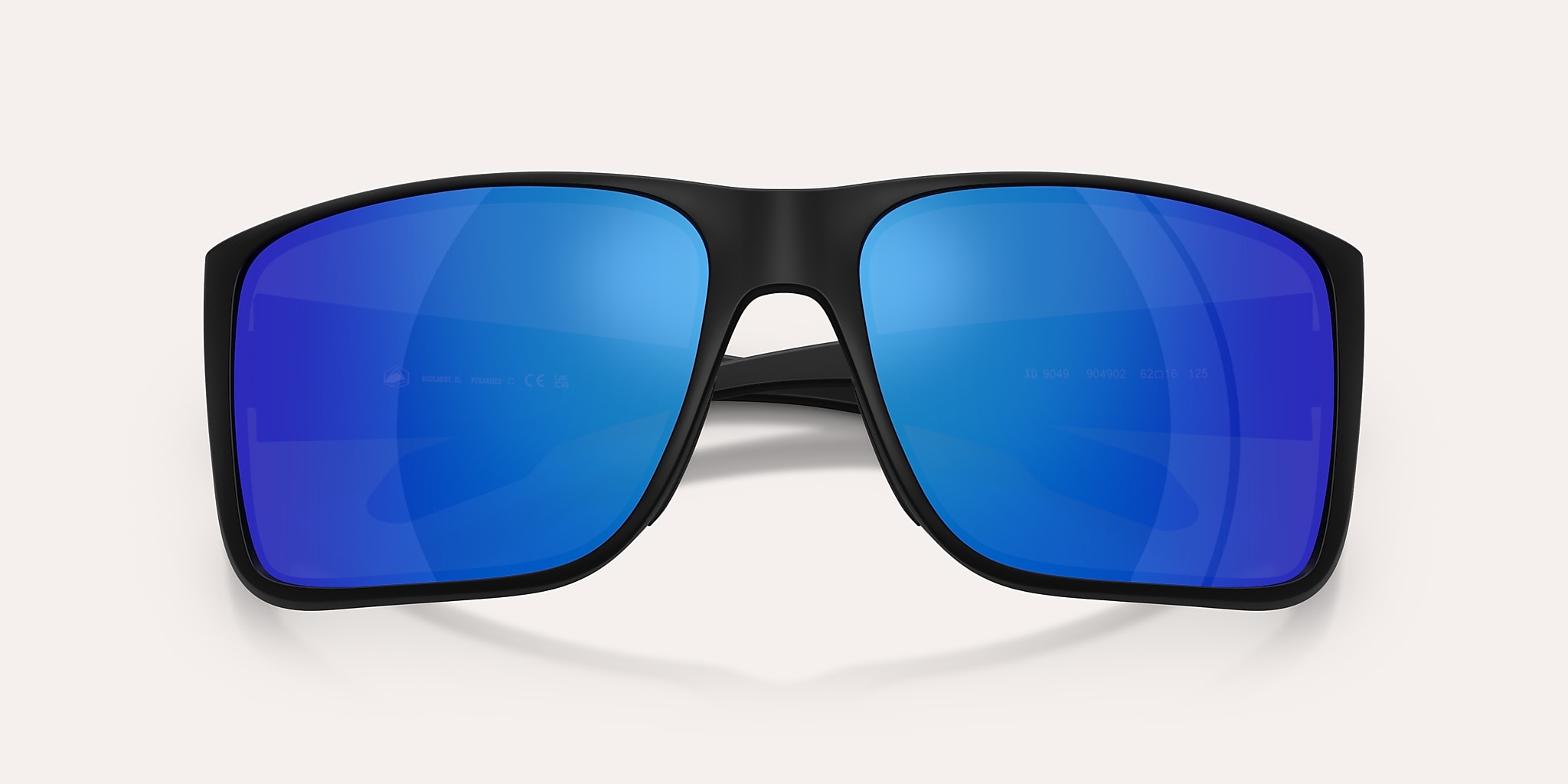 Lunettes de soleil Native Badlands XL XL (62-16) avec Bleu reflex polarisé verre et Noir mat monture Image 5 de 5