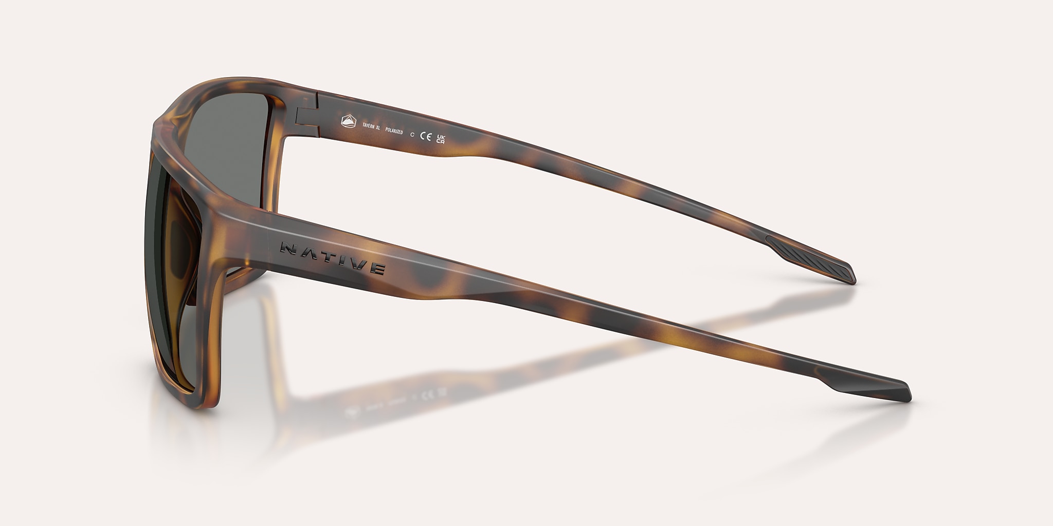 Lunettes de soleil Native Tavern XL XL (64-12) avec Gris Polarisant verre et Écaille de tortue mate monture Image 3 de 5