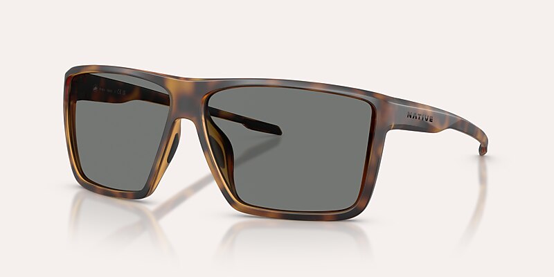 Lunettes de soleil Native Tavern XL XL (64-12) avec Gris Polarisant verre et Écaille de tortue mate monture Image 1 de 5