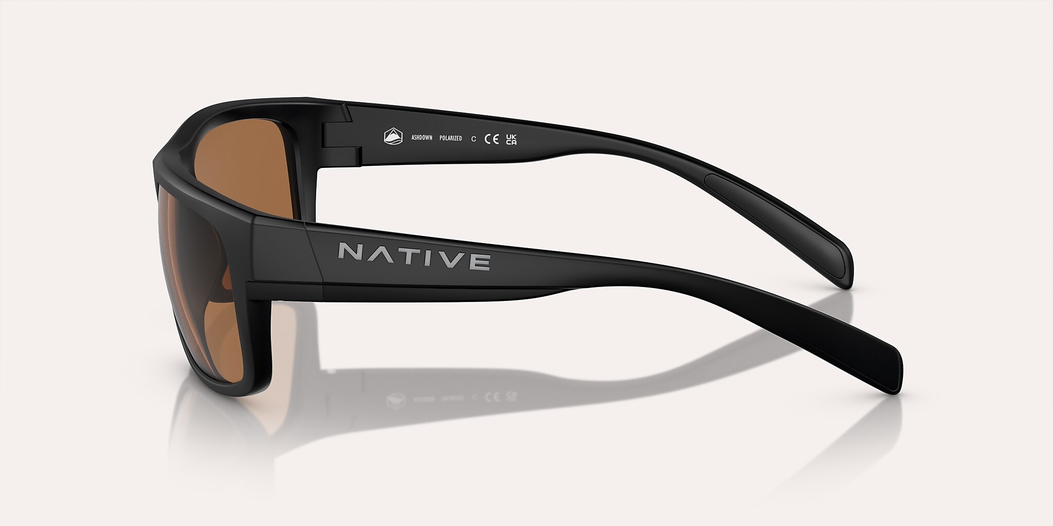 Sunglasses Native Ashdown M (59-17) with Brown lens and Matte Black frame Image 3 of 5