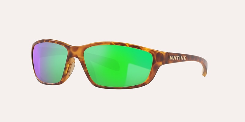 Lunettes de soleil Native Kodiak S (61-15) avec Reflet vert verre et Écaille de tortue sable monture Image 1 de 4
