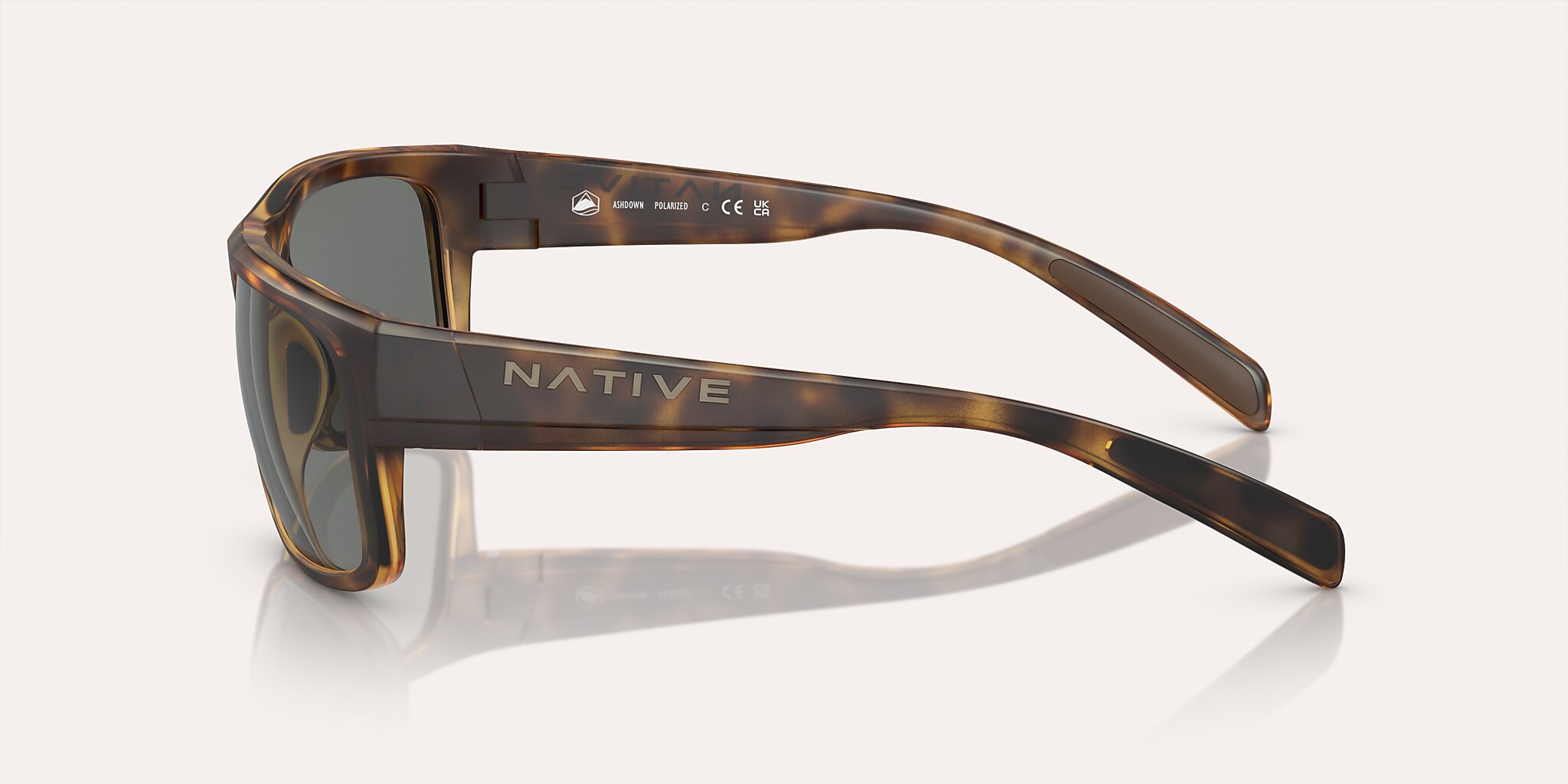 Sunglasses Native Ashdown M (59-17) with Grey Polarized lens and Matte Tortoise frame Image 3 of 5
