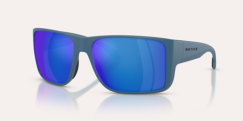 Sunglasses Native Badlands XL XL (62-16) with Blue Reflex Polarized lens and Overland Blue frame Image 1 of 5