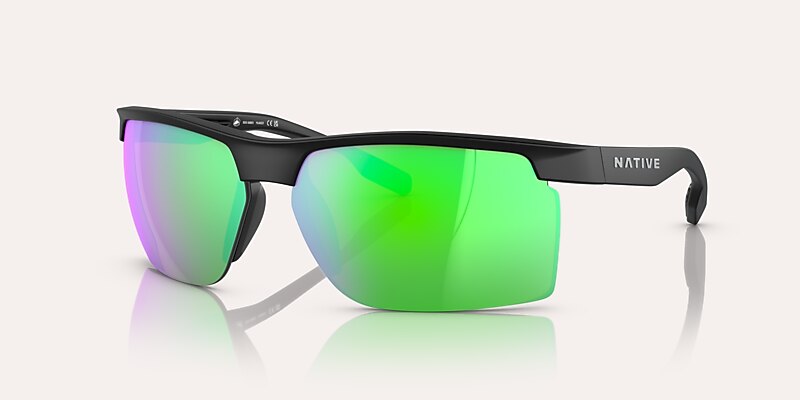 Sunglasses Native Ridge-Runner XL (68-09) with Green Polarized lens and Black frame Image 1 of 5