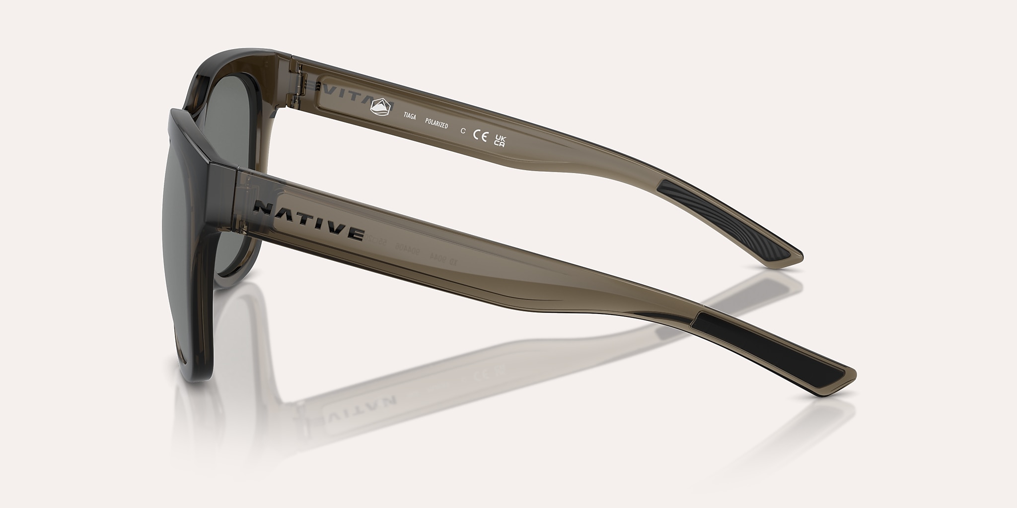 Sunglasses Native Tiaga XL (55-20) with Silver Reflex Polarized lens and Smokey Quartz frame Image 4 of 6 Sunglasses Native Tiaga XL (55-20) with Silver Reflex Polarized lens and Smokey Quartz frame Image 4 of 6