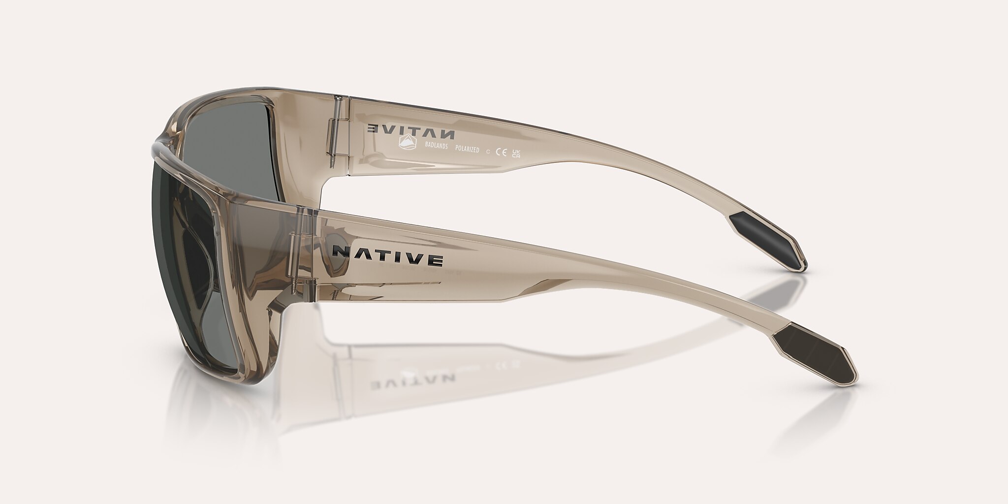 Sunglasses Native Badlands M (58-16) with Grey Polarized lens and Smokey Quartz frame Image 3 of 6