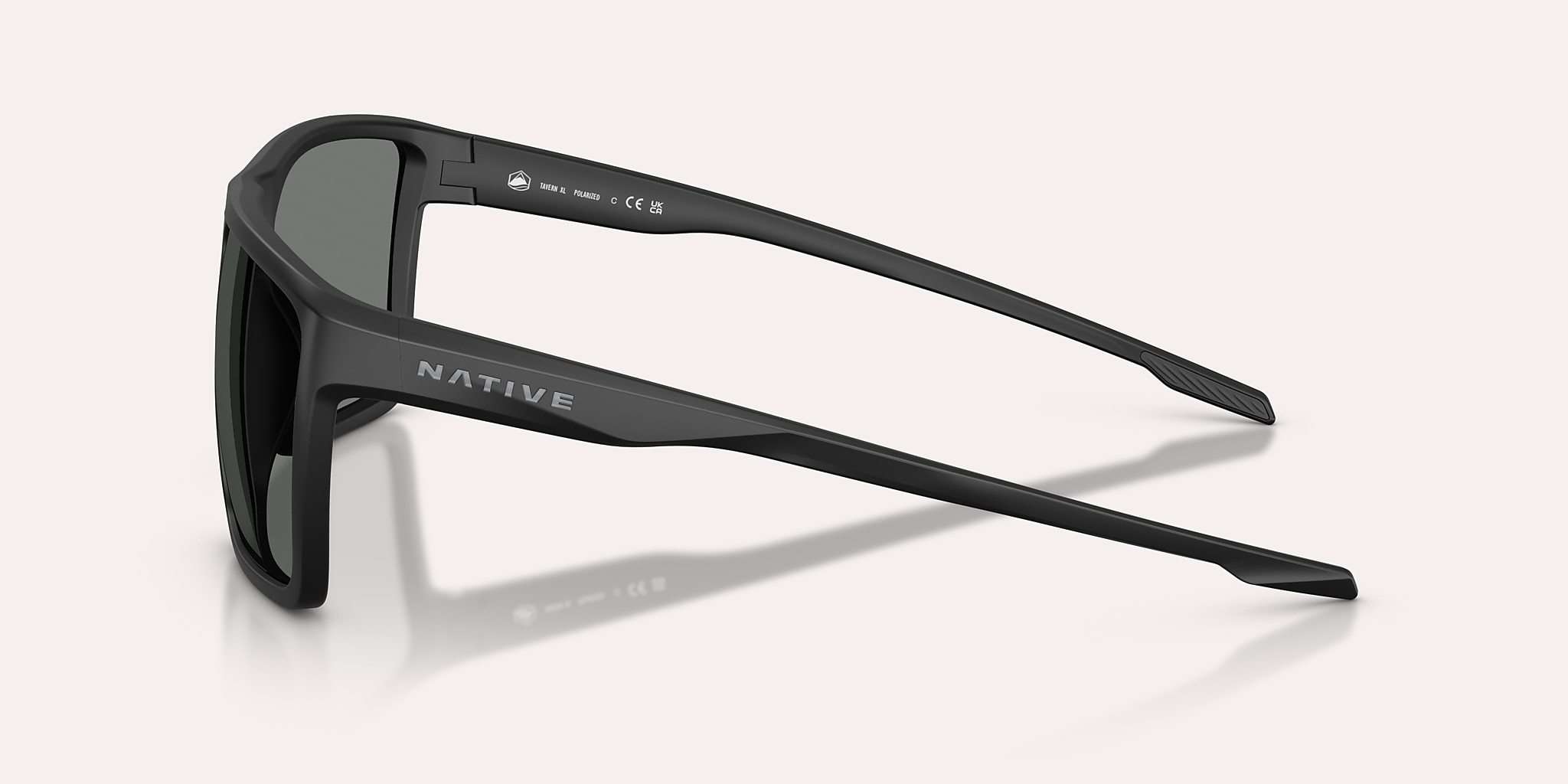 Lunettes de soleil Native Tavern XL XL (64-12) avec Gris Polarisant verre et Noir mat monture Image 3 de 5