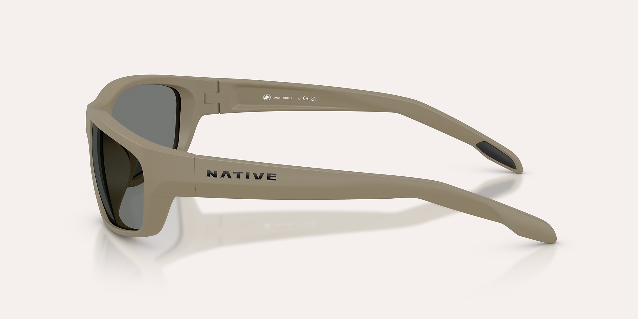 Sunglasses Native Craggy M (60-16) with Grey Polarized lens and Matte Desert Tan frame Image 3 of 5