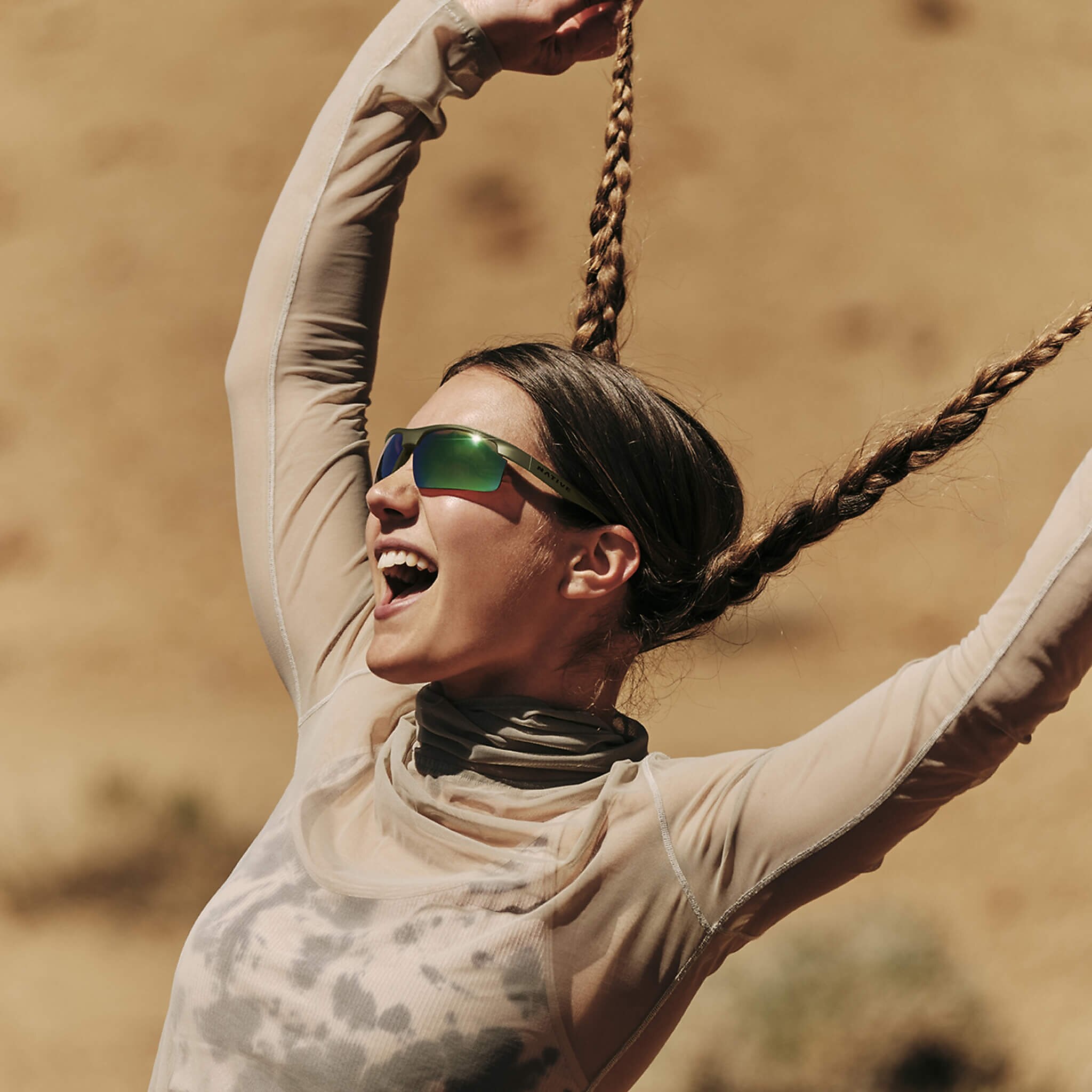 Sunglasses Native Ridge-Runner Crest XL (69-09) with Green Reflex Polarized lens and Forest Mist Green frame Image 3 of 7 Sunglasses Native Ridge-Runner Crest XL (69-09) with Green Reflex Polarized lens and Forest Mist Green frame Image 3 of 7