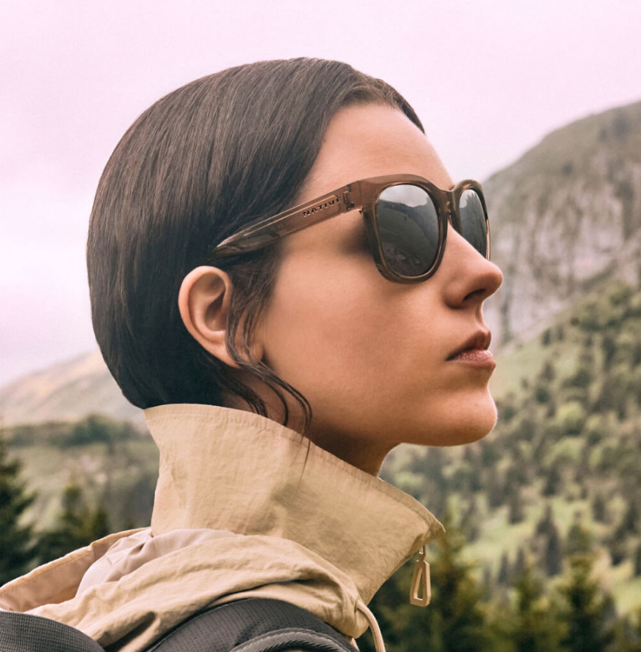 Sunglasses Native Tiaga XL (55-20) with Silver Reflex Polarized lens and Smokey Quartz frame Image 3 of 6