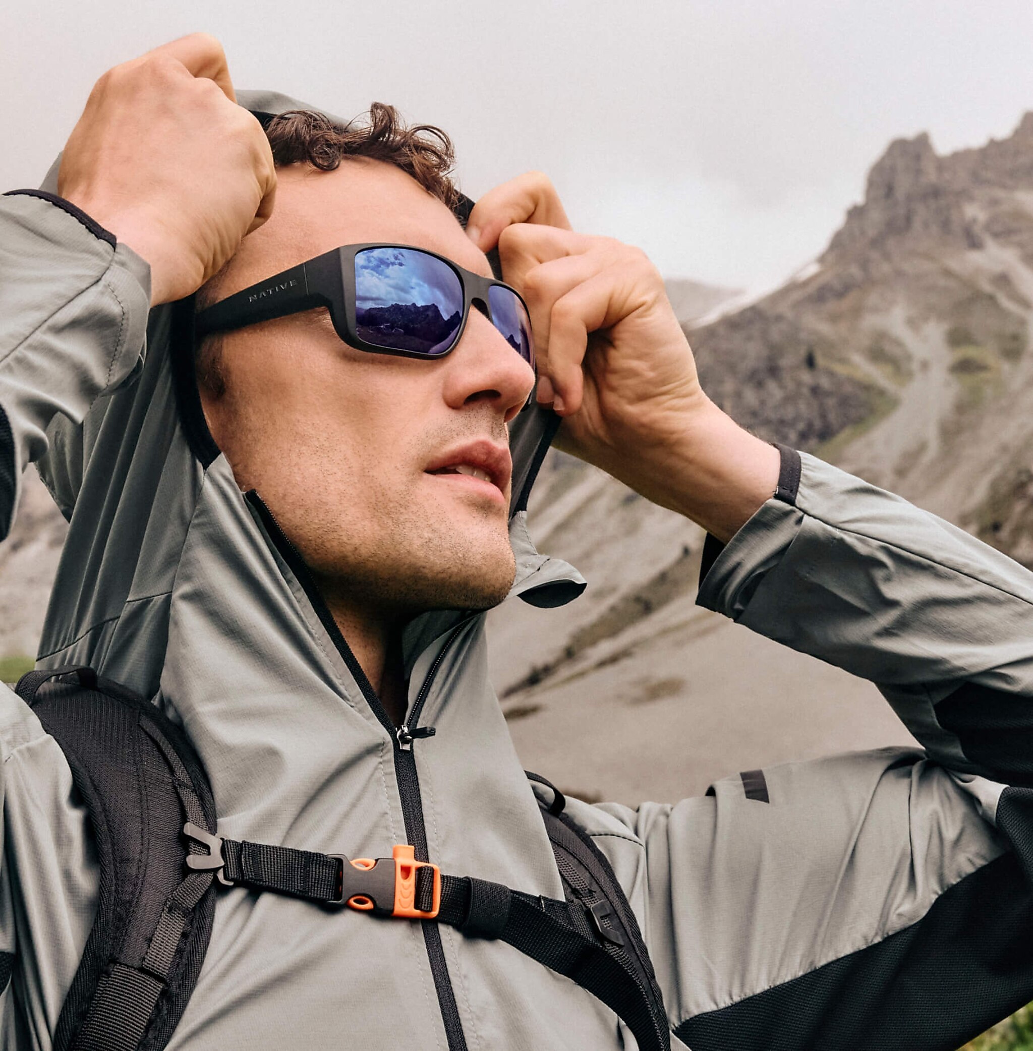 Sunglasses Native Badlands M (58-16) with Blue Reflex Polarized lens and Matte Black frame Image 3 of 7