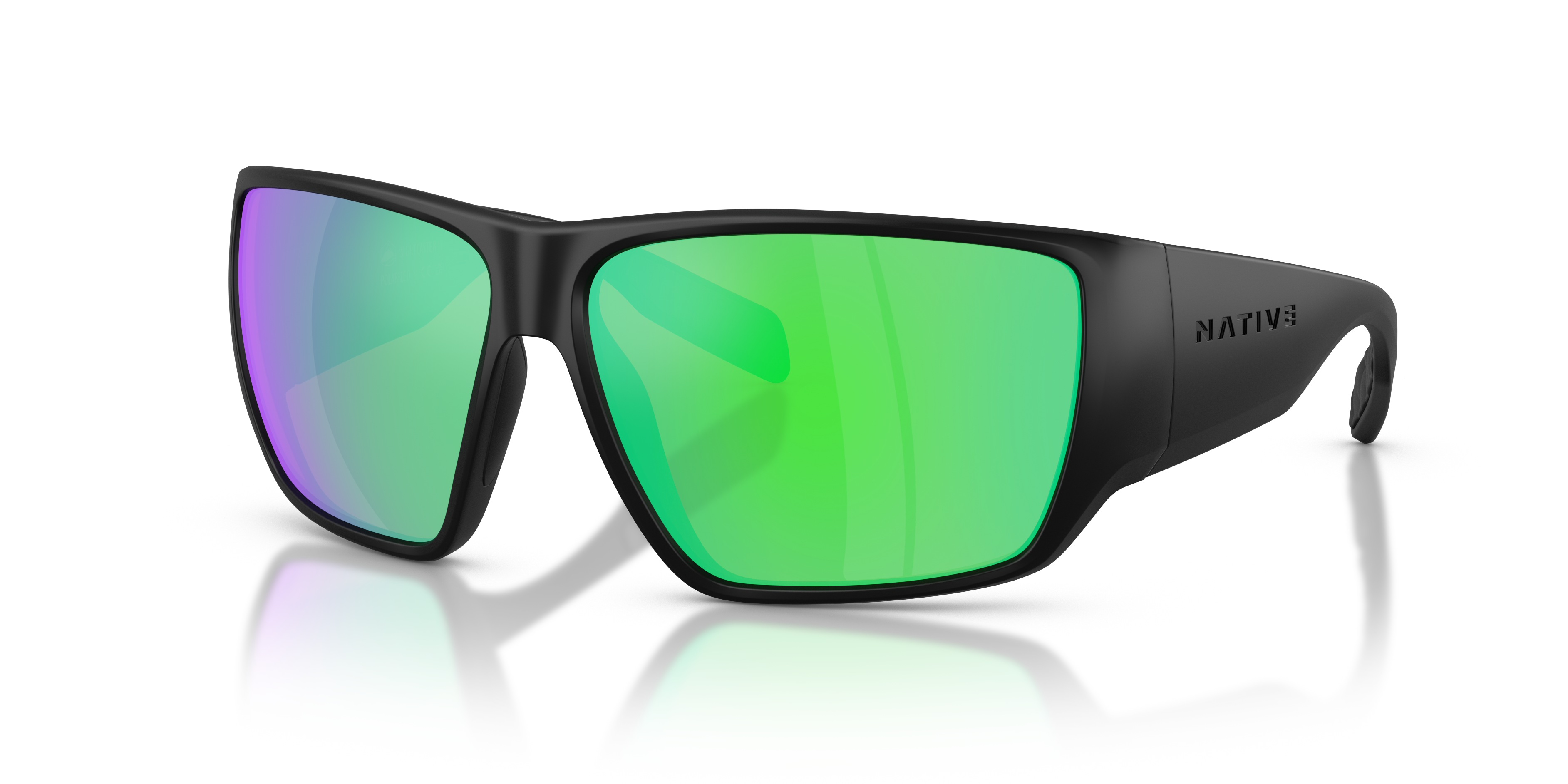 Sightcaster II Sunglasses Green Reflex Polarized | Native Eyewear®