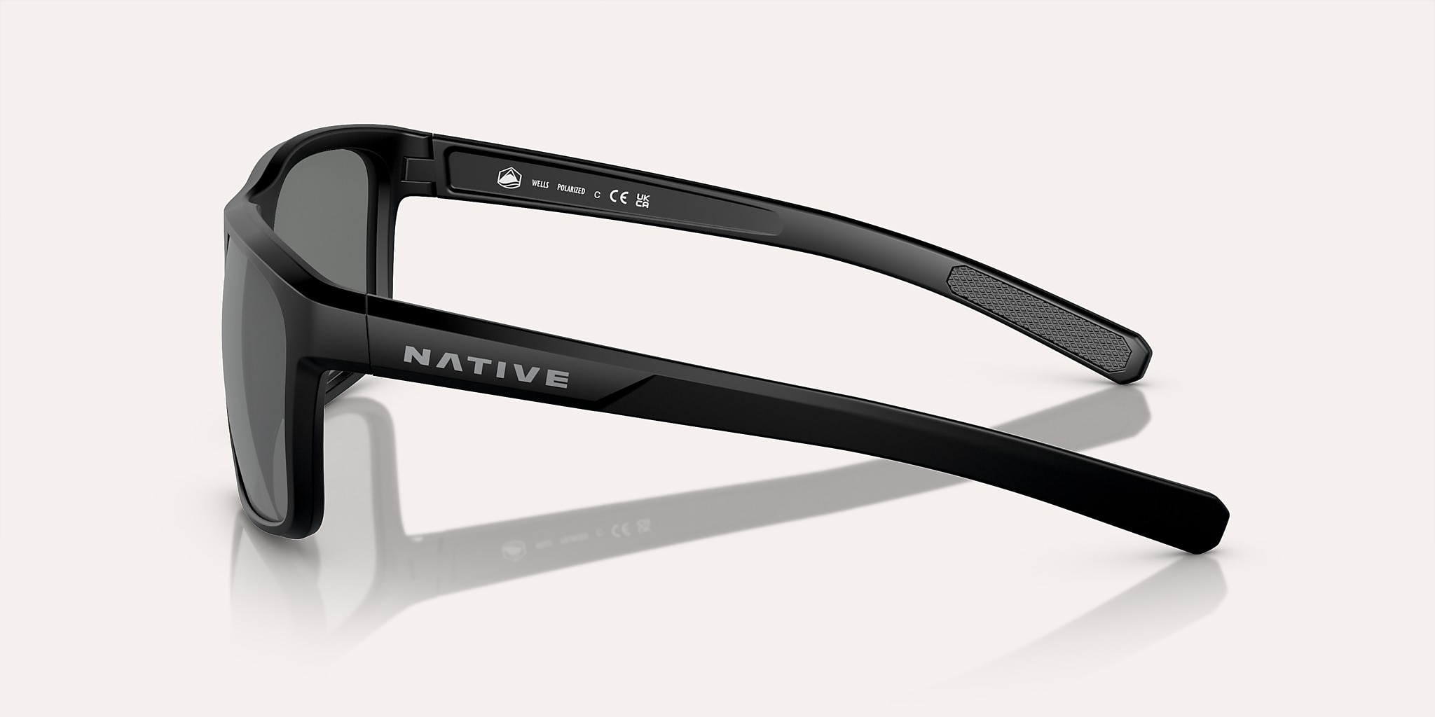 Sunglasses Native Wells L (58-18) with Silver Reflex lens and Matte Black frame Image 3 of 5