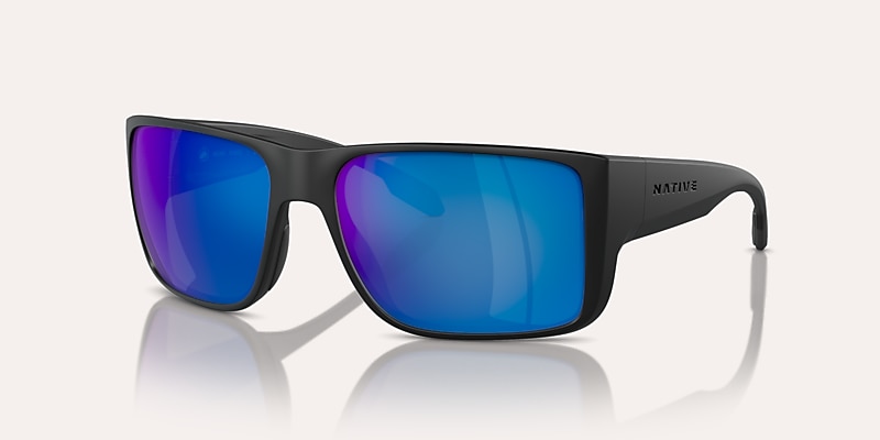 Sunglasses Native Badlands M (58-16) with Blue Reflex Polarized lens and Matte Black frame Image 1 of 7