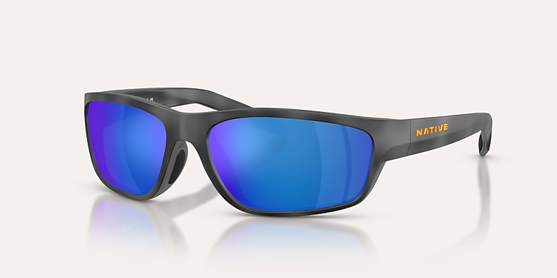 Sunglasses Native Craggy M (60-16) with Blue Reflex Polarized lens and Obsidian Tortoise frame Image 1 of 5