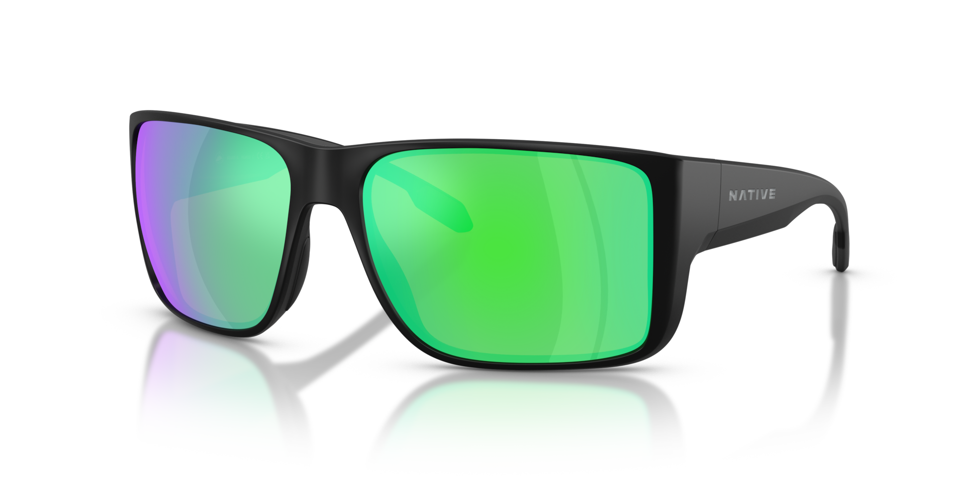 Badlands XL Sunglasses Green Reflex Polarized | Native Eyewear®