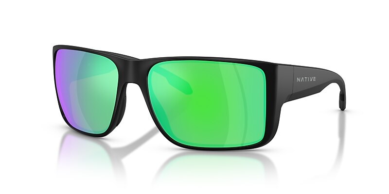 Badlands XL Sunglasses Green Reflex Polarized | Native Eyewear®