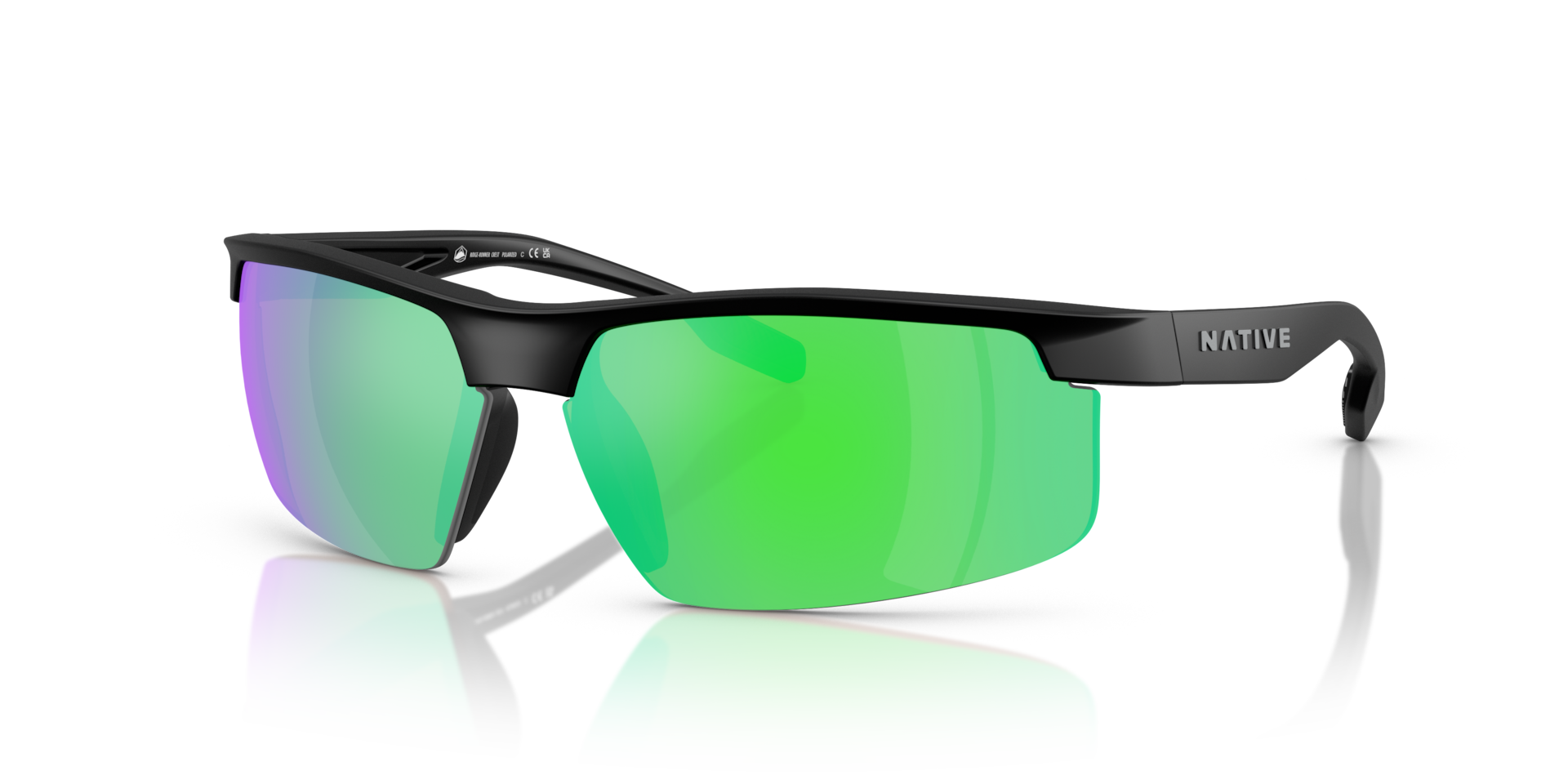 Ridge-Runner Crest Sunglasses Green Reflex Polarized | Native Eyewear®