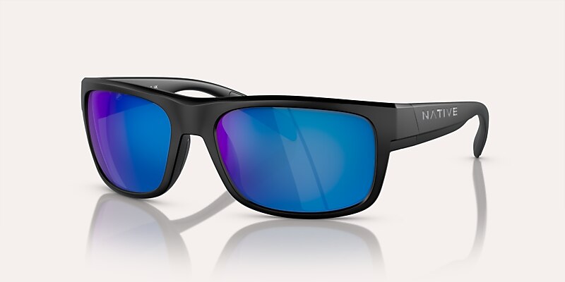 Lunettes de soleil Native Ashdown M (59-17) avec Reflet bleu verre et Noir mat monture Image 1 de 5