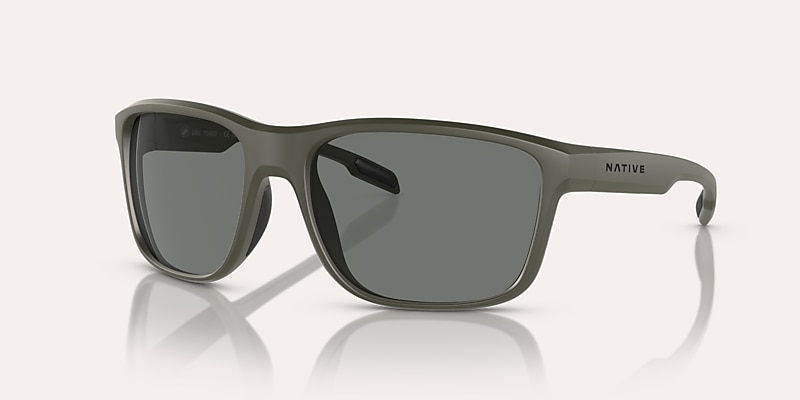Lunettes de soleil Native Gorge L (59-17) avec Gris Polarisant verre et Olive mat monture Image 1 de 5