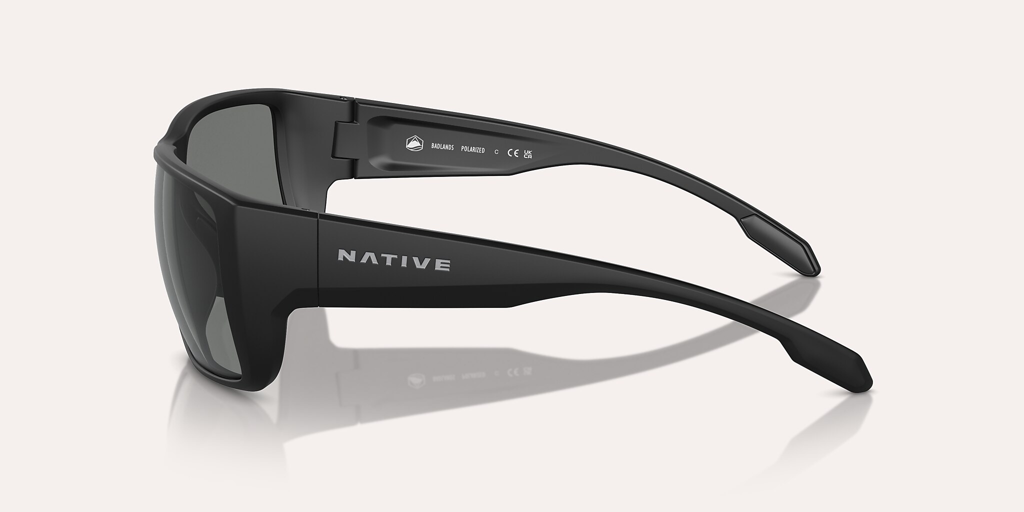 Sunglasses Native Badlands M (58-16) with Grey Polarized lens and Matte Black frame Image 4 of 7