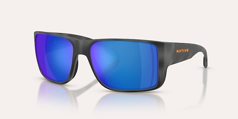 Sunglasses Native Badlands M (58-16) with Blue Reflex Polarized lens and Obsidian Tortoise frame Image 1 of 6