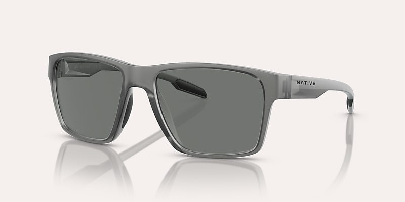 Sunglasses Native Breck XL (56-17) with Grey Polarized lens and Matte Smoke Crystal frame Image 1 of 5