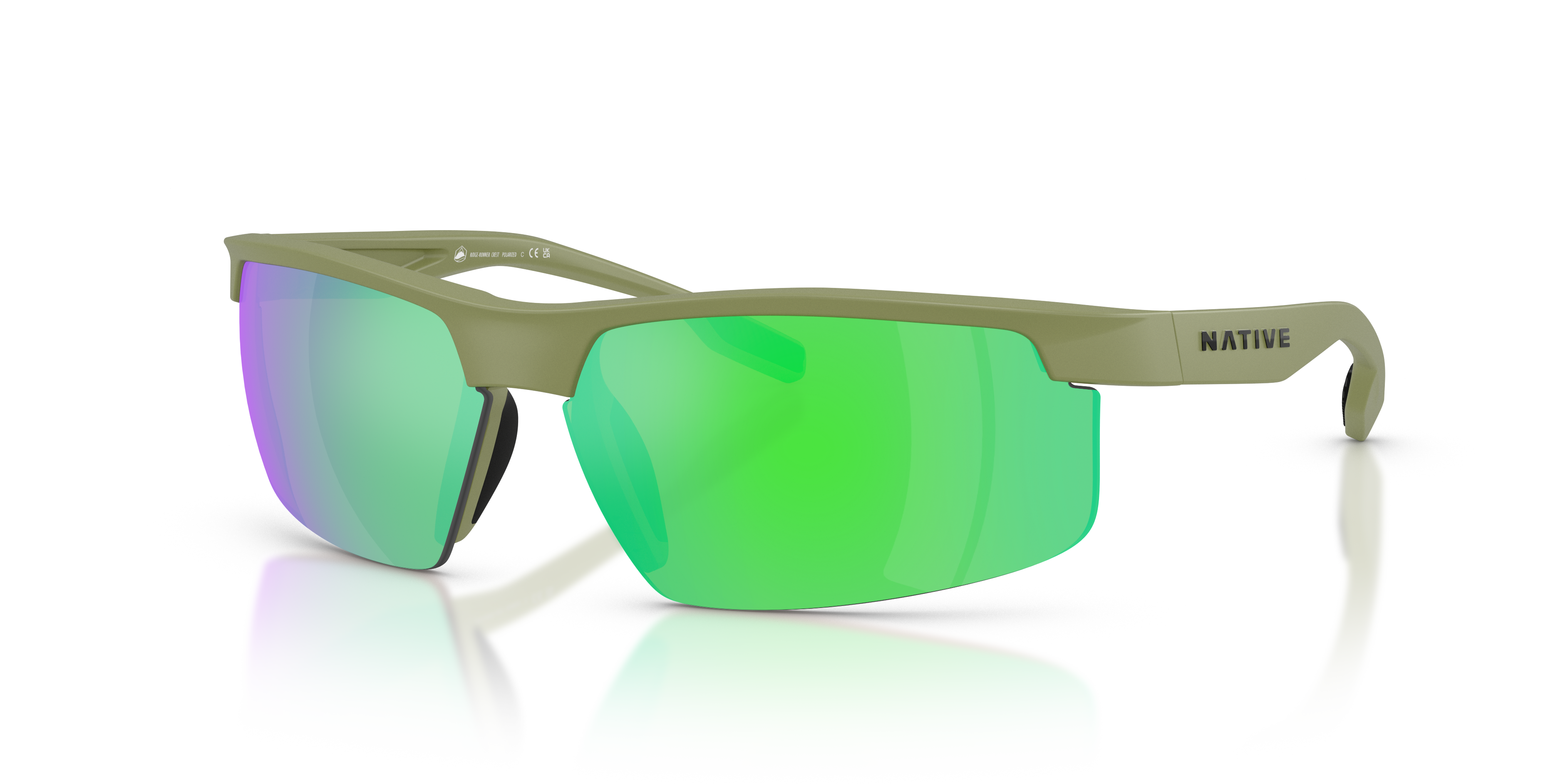 Ridge-Runner Crest Sunglasses Green Reflex Polarized | Native Eyewear®