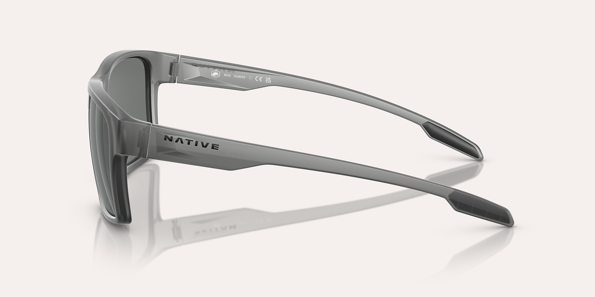 Sunglasses Native Breck XL (56-17) with Grey Polarized lens and Matte Smoke Crystal frame Image 3 of 5