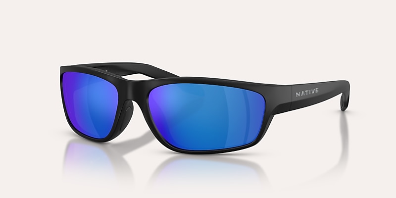 Sunglasses Native Craggy M (60-16) with Blue Reflex Polarized lens and Matte Black frame Image 1 of 5