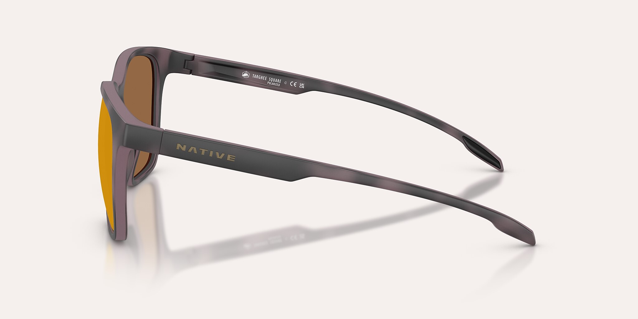 Lunettes de soleil Native Targhee Square XL (54-20) avec Bronze reflex polarisé verre et Tortue rose cendré monture Image 3 de 5