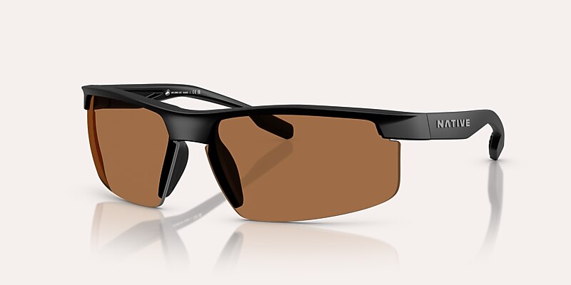 Sunglasses Native Ridge-Runner Crest XL (69-09) with Brown Polarized lens and Matte Black frame Image 1 of 6