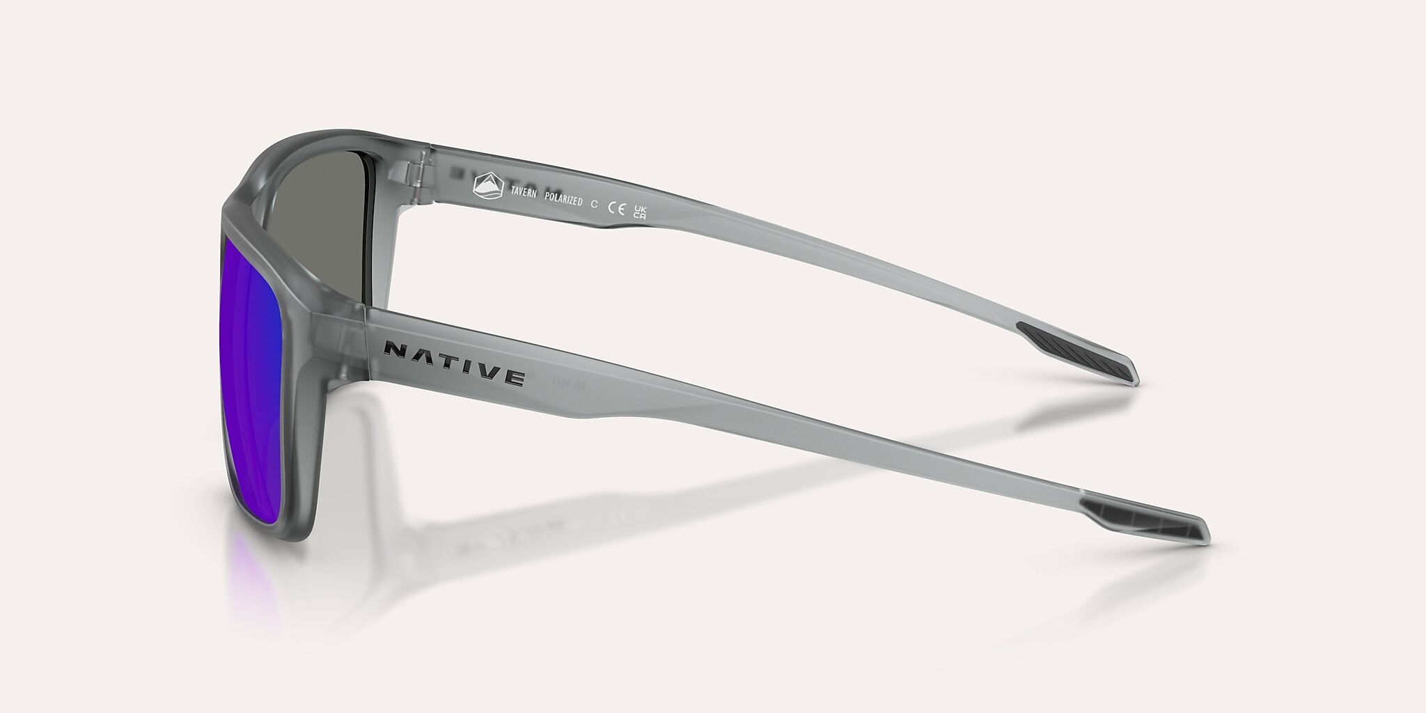 Sunglasses Native Tavern M (57-17) with Blue Reflex Polarized lens and Matte Smoke Crystal frame Image 3 of 6