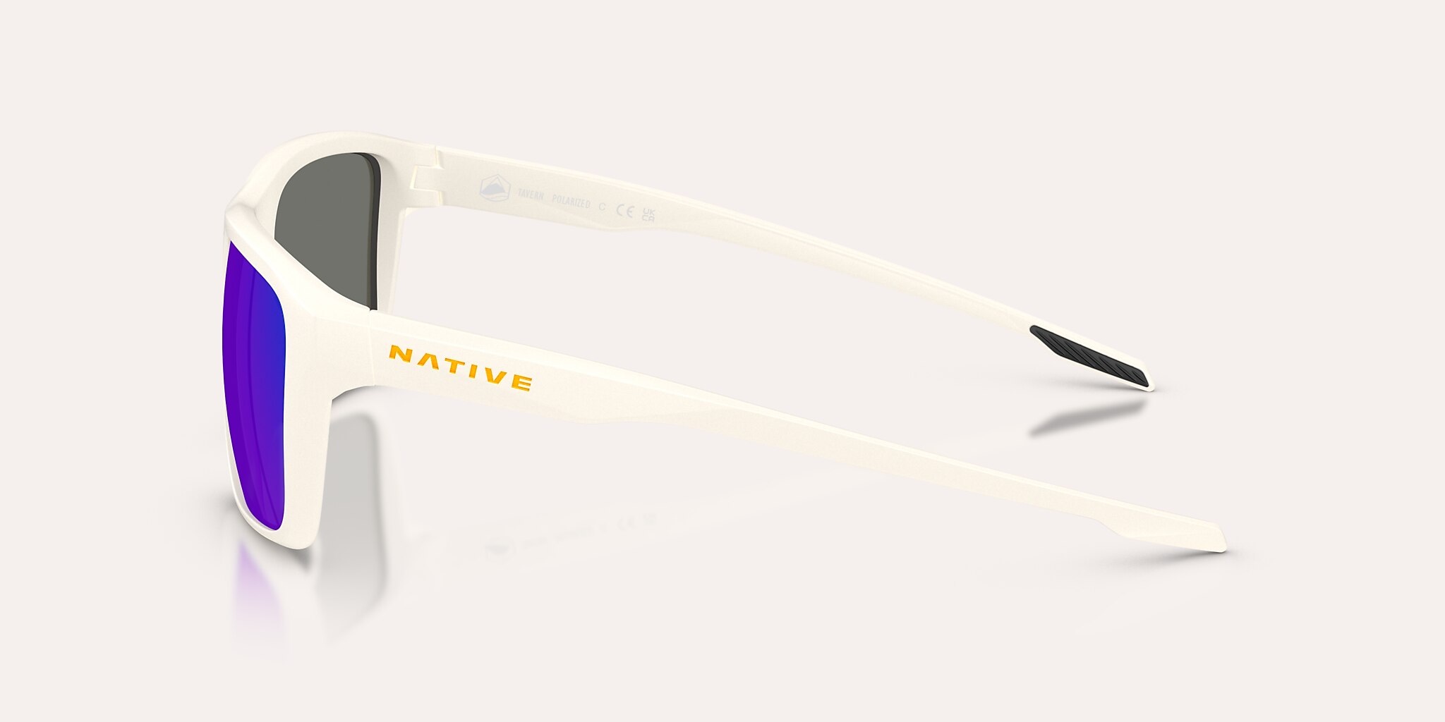 Sunglasses Native Tavern M (57-17) with Blue Reflex Polarized lens and Cloudveil White frame Image 3 of 6