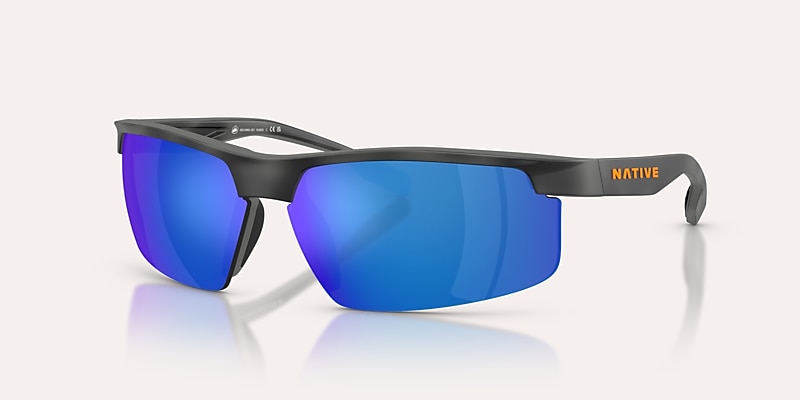 Sunglasses Native Ridge-Runner Crest XL (69-09) with Blue Reflex Polarized lens and Obsidian Tortoise frame Image 1 of 6