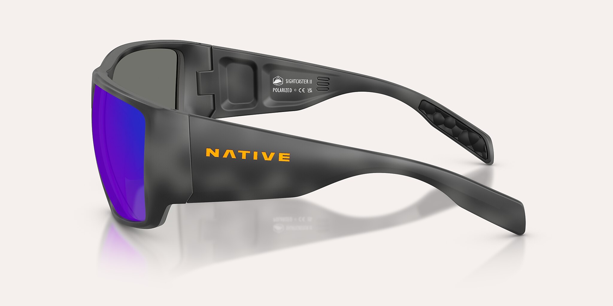 Lunettes de soleil Native Sightcaster II L (64-13) avec Bleu reflex polarisé verre et Écaille de tortue obsidienne monture Image 3 de 6