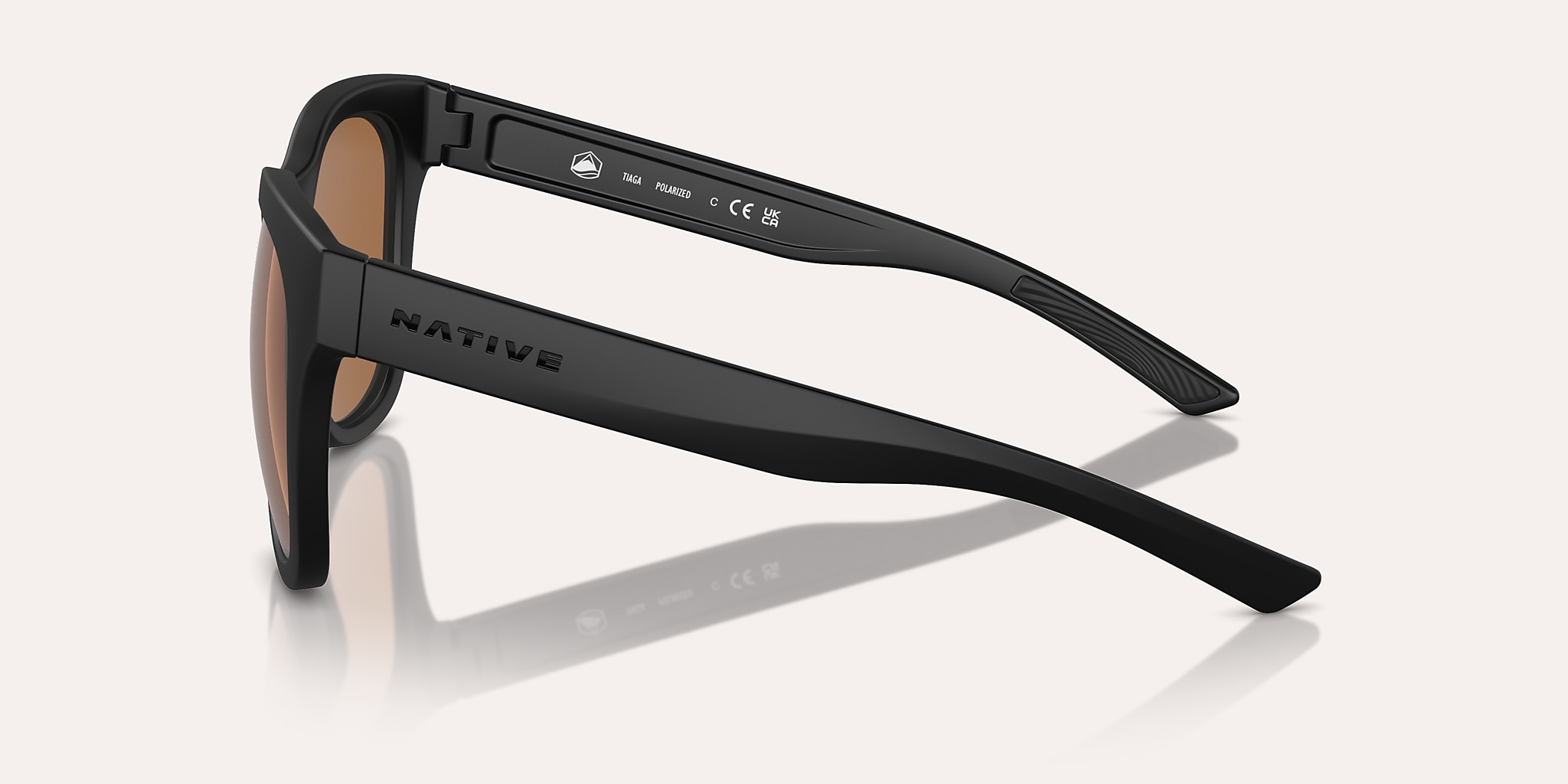 Sunglasses Native Tiaga XL (55-20) with Brown lens and Matte Black frame Image 3 of 5