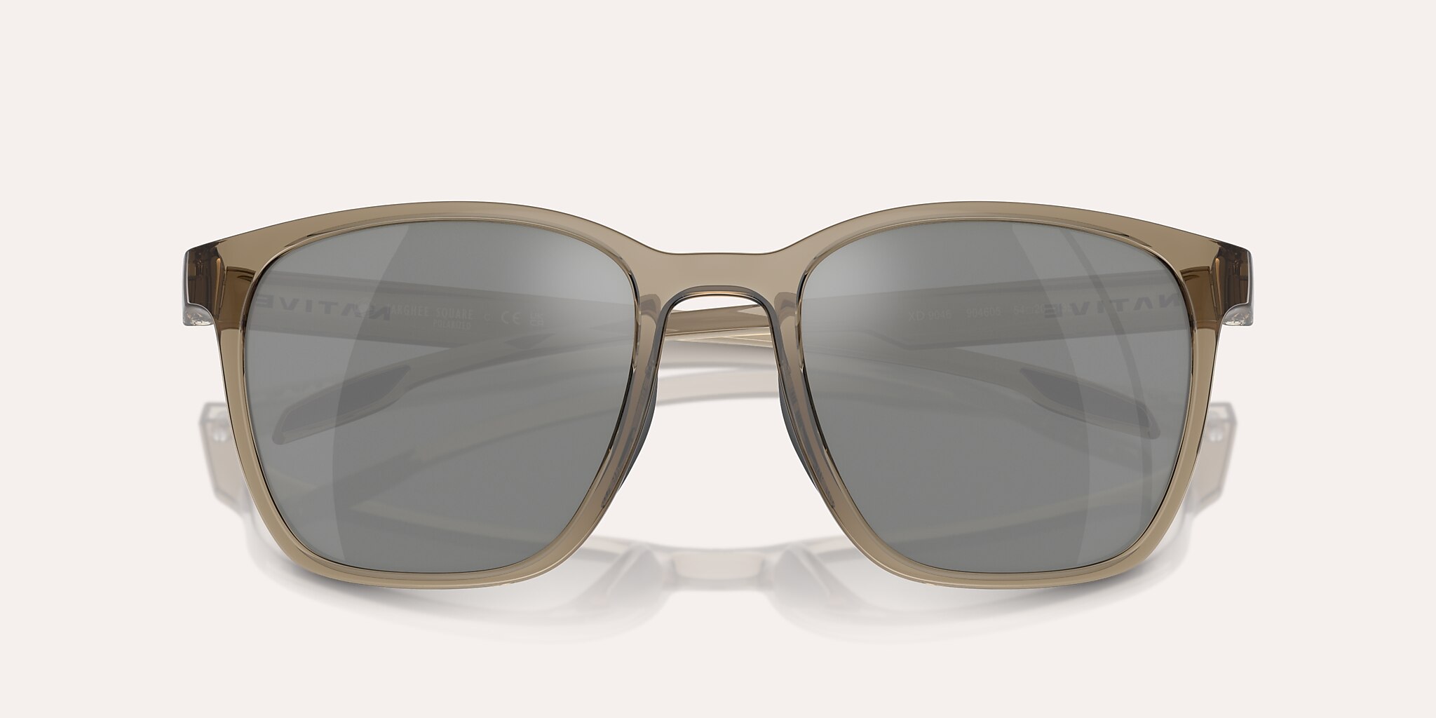 Sunglasses Native Targhee Square XL (54-20) with Silver Reflex Polarized lens and Smokey Quartz frame Image 5 of 5