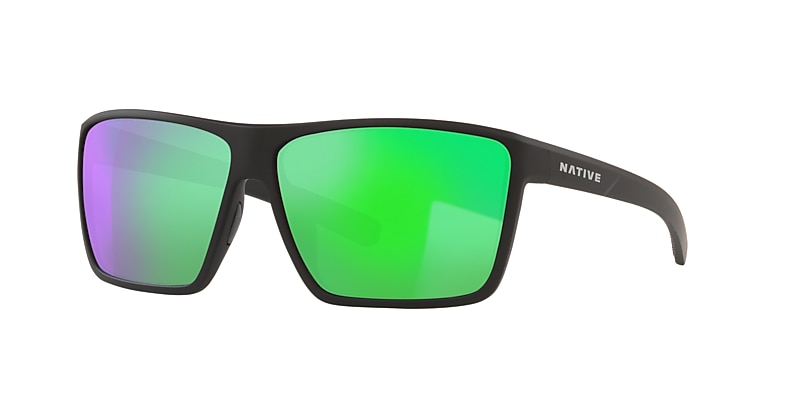 Wells XL Sunglasses Green Reflex | Native Eyewear®