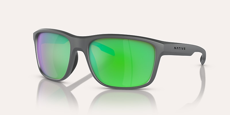 Sunglasses Native Gorge L (59-17) with Green lens and Matte Grey frame Image 1 of 5