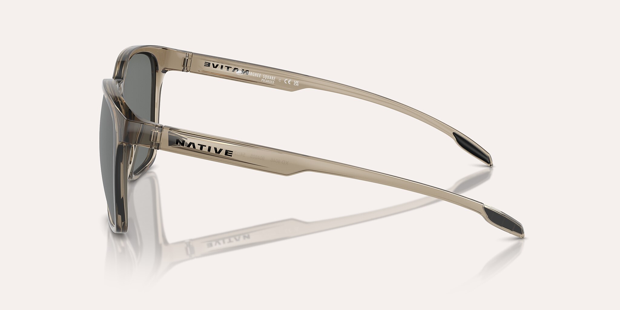 Sunglasses Native Targhee Square XL (54-20) with Silver Reflex Polarized lens and Smokey Quartz frame Image 3 of 5